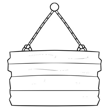 ahşap işaret çizimi el çizimi ana hat vektörü