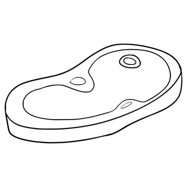 Et bifteği çizimi el çizimi taslak vektör