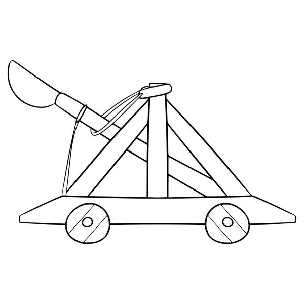 вектор контура, нарисованный рукой катапульты