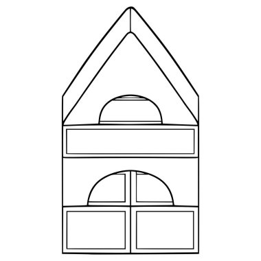 Bloklama oyuncağı çizim el çizimi ana hatları vektörü