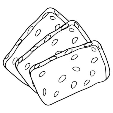 Tempe illüstrasyon el çizimi ana hat vektörü