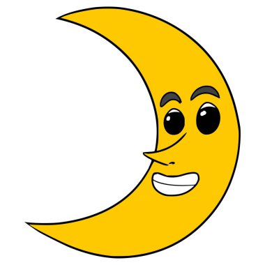 Hilal ay çizimi el çizimi izole vektör