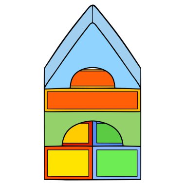 Bloklama oyuncağı çizim el izole vektörü