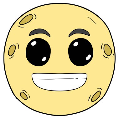 Ay çizgi filmi çizimi elle izole edilmiş vektör