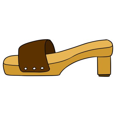 wooden clog mule illustration hand drawn isolated vector clipart