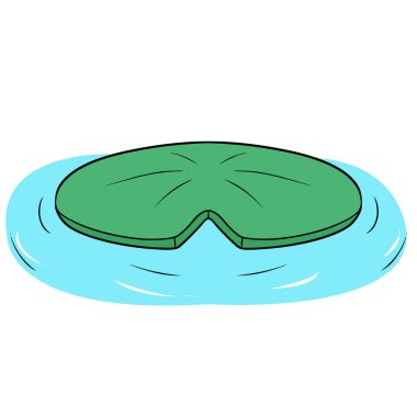 Lilypad illüstrasyon el çizimi izole vektör