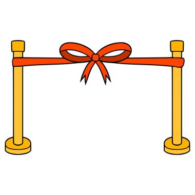 Törensel kurdele çizimi el izole bir vektör çizdi