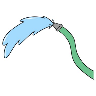 Su hortumu çizimi elle izole edilmiş vektör