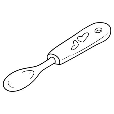 bebek kaşığı çizimi el çizimi ana hat vektörü