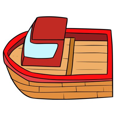 Tekne çizimi el izole vektörü