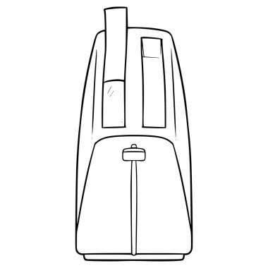 Ön görünüm tost makinesi çizimi el çizimi ana hatlı vektör