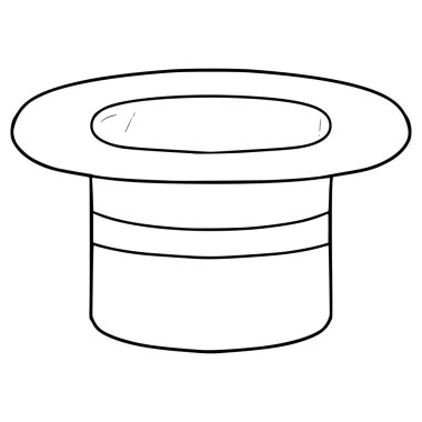 Sihirbaz şapkası çizimi el çizimi taslak vektörü