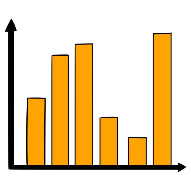 sütun grafiği el çizimi izole vektör