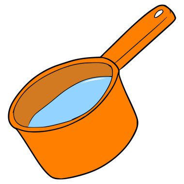 su Dipper illüstrasyon el izole vektörü çizdi