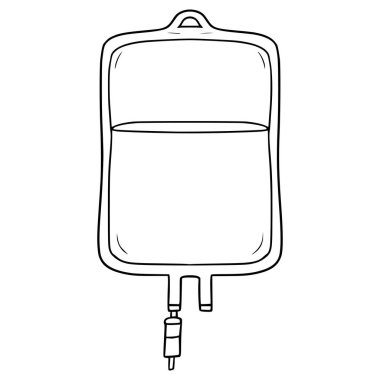 Serum damlası çizimi el çizimi ana hat vektörü
