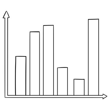 sütun grafiği el çizimi dış hat vektörü