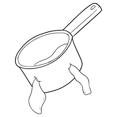 Bozuk su dipçiği çizimi el çizimi ana hatlı vektör