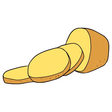 Patates dilimleri el çizimi izole vektör