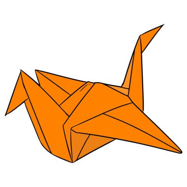 origami illüstrasyon el çizimi izole vektör