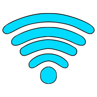 Wi-Fi sembolü el çizimi izole vektör