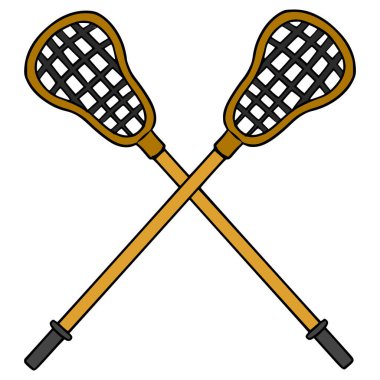Lacrosse çubukları el çizimi izole vektör