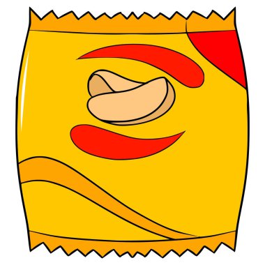 Bir paket çip çizimi el izole edilmiş vektör