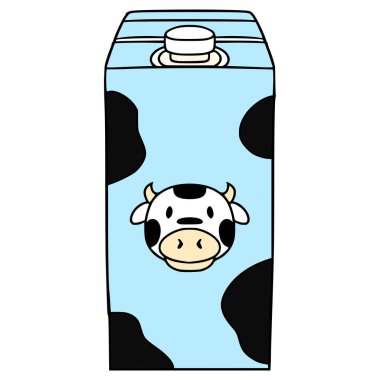 süt kutusu illüstrasyonu el çizimi izole vektör