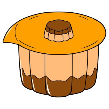 paketlenmiş puding illüstrasyon el izole vektör çizdi