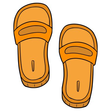 terlik çizimi elle izole edilmiş vektör