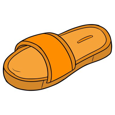 turuncu terlik çizimi elle izole edilmiş vektör