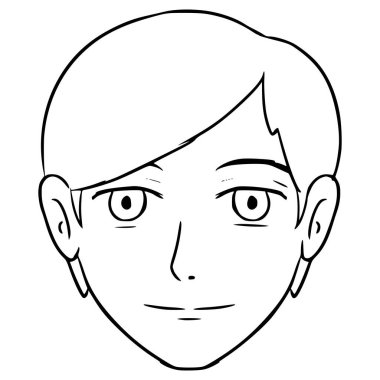 Adamın yüz çizimi el çizimi ana hatlı vektör