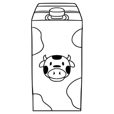 süt kutusu illüstrasyon el çizimi ana hat vektörü