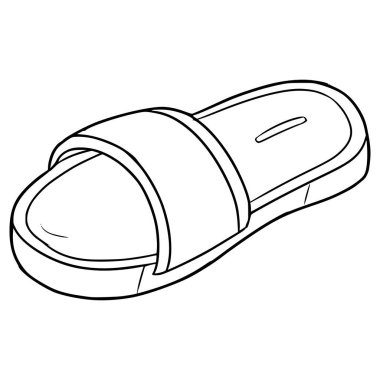 terlik çizimi el çizimi ana hat vektörü