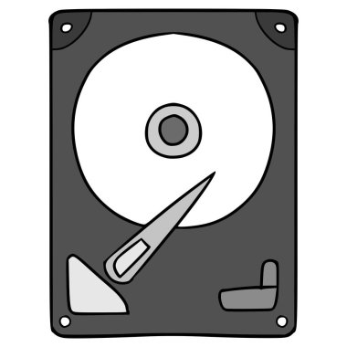 sabit disk çizimi elle izole edilmiş vektör