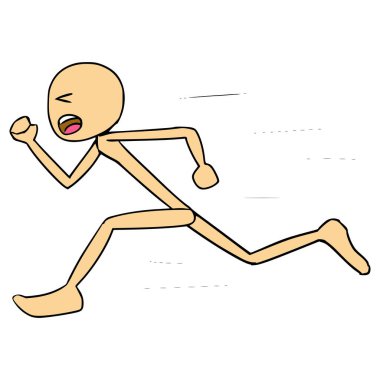 Stickman çizim el yalıtılmış vektör çizer