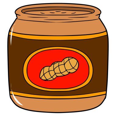 açık fıstık ezmesi çizimi el izole edilmiş vektör