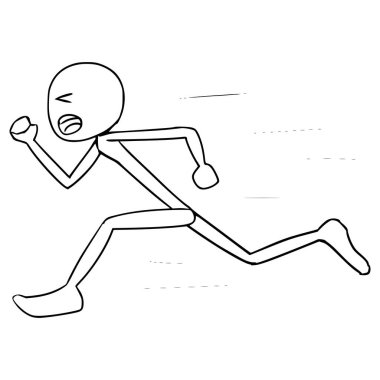 Stickman çizim el çizimi ana çizim vektörü çalıştırıyor