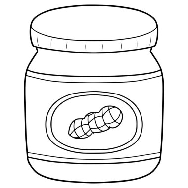 fıstık ezmesi kavanozu çizimi el çizimi taslak vektör