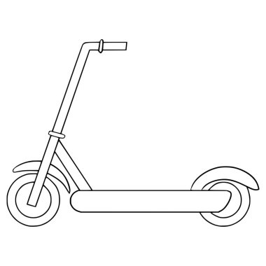 Scooter illüstrasyon el çizimi ana hat vektörü