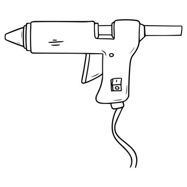 Yapıştırıcı tabancası çizimi el çizimi taslak vektörü