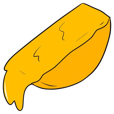 Erimiş peynir çizimi elle izole edilmiş vektör