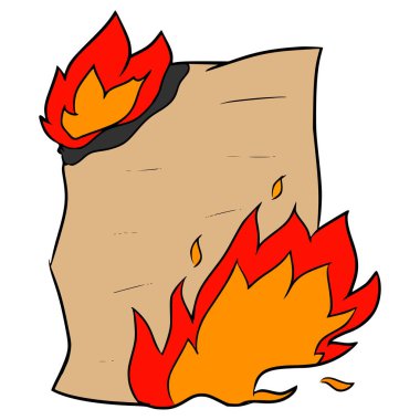 Yanan kağıt çizimi elle izole edilmiş vektör