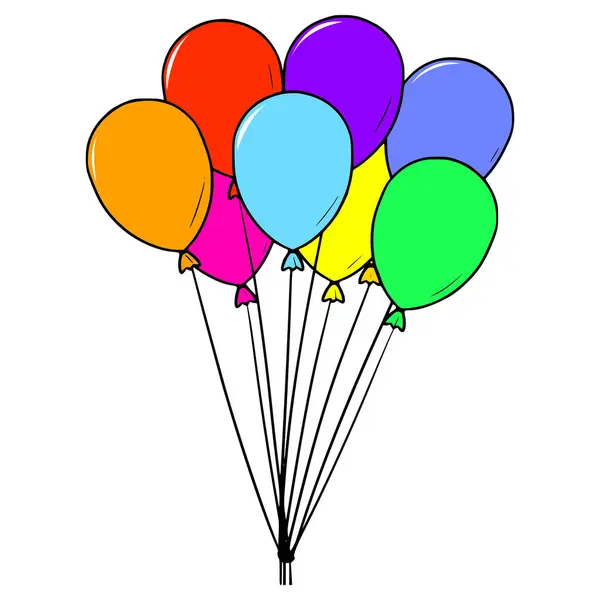 uçan balonlar el çizimi izole vektör