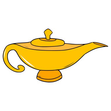 sihirli lamba çizimi elle izole edilmiş vektör