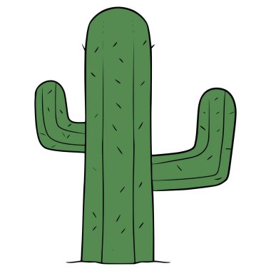 Kaktüs çizimi el izole vektörü