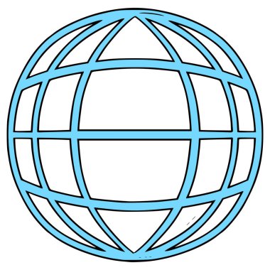 Dünya küresi çizimi elle izole edilmiş vektör