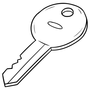 anahtar illüstrasyon el çizimi ana hat vektörü