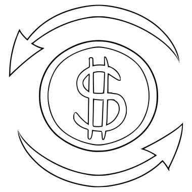 nakit akışı ikonu resimleme el çizimi ana hat vektörü