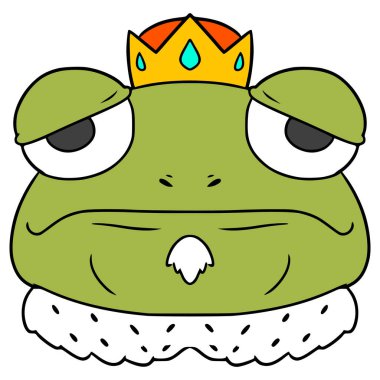 kral kurbağa çizimi elle izole edilmiş vektör