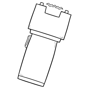 şok tabancası çizimi el çizimi ana hat vektörü